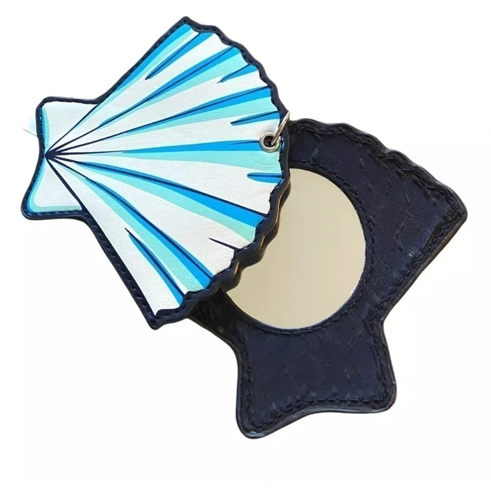 Vera Bradley Seashell Bag charm- key ring- mirror- blue turquoise